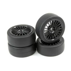 Absima wielset onroad 15-spaaks slick zwart 1/10 (4 stuks)
